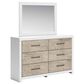 Ashley Charbitt 4-Piece Queen Panel Bedroom Set in Brown and Matte White, , large