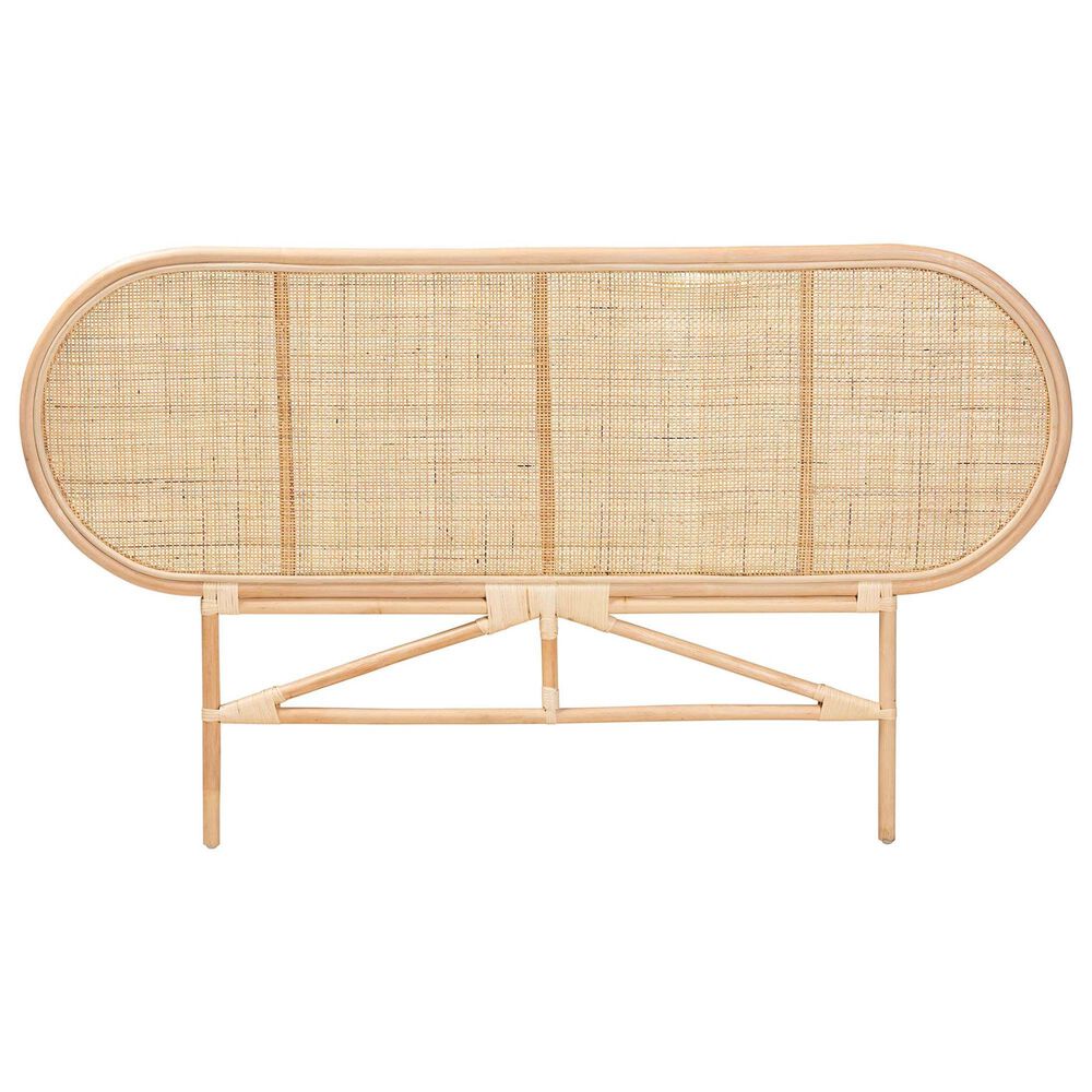 Baxton Studio Reegan Queen Panel Headboard in Natural Brown, , large