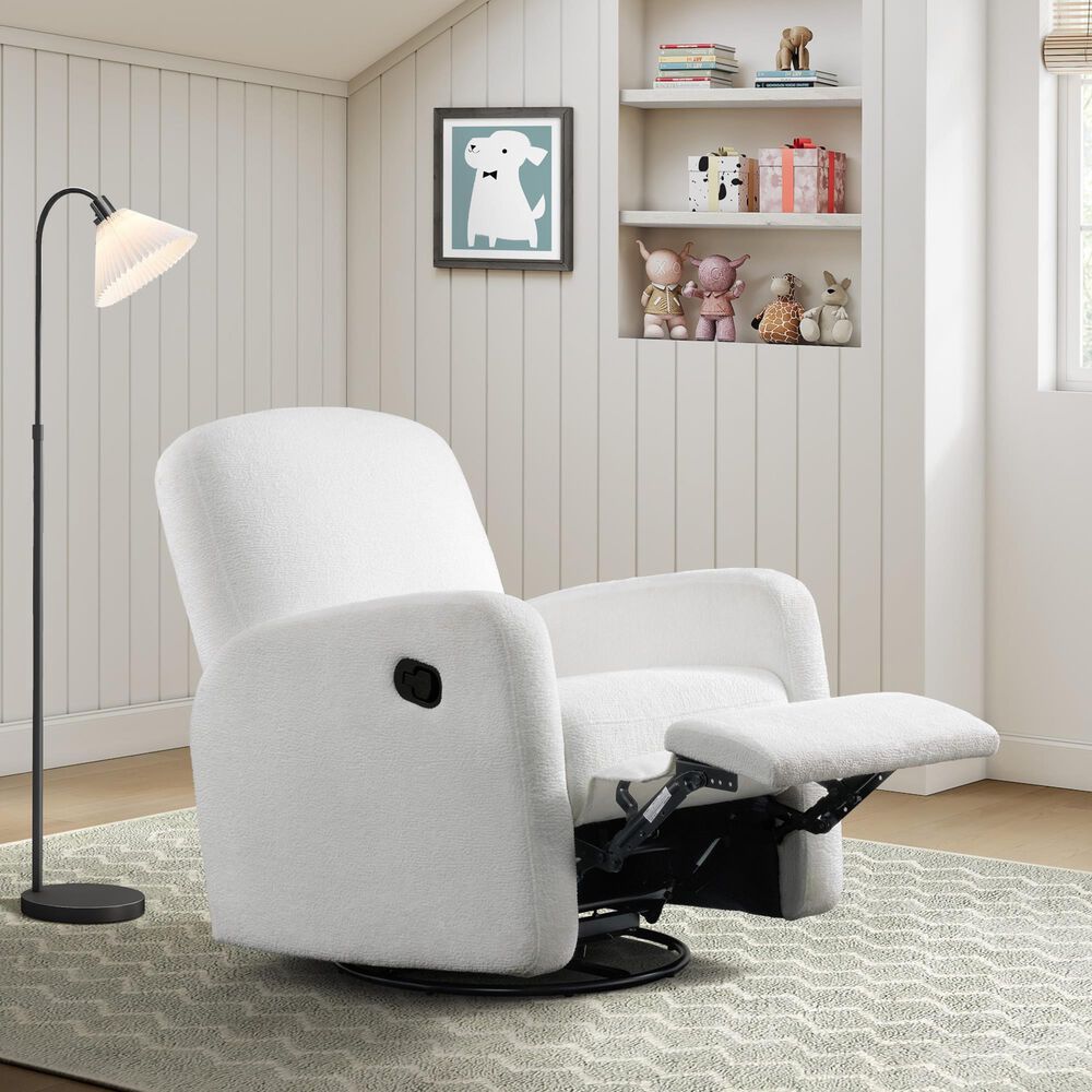 Oxford Baby Snuggly Glider Recliner in Plush White, , large