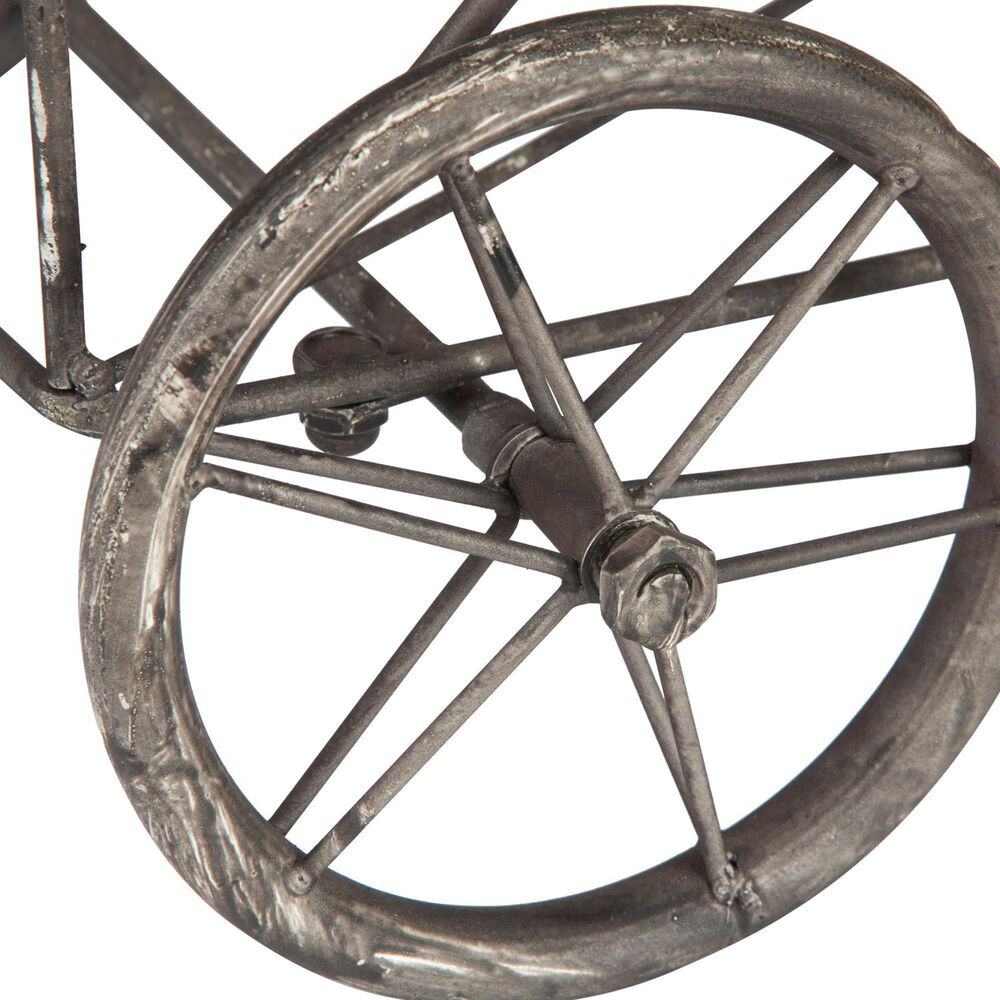 Creative Coop Metal Rolling Laundry Cart with Rack in Grey, , large