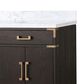 Lexora Home Laurel 60" Double Bathroom Vanity in Brown Oak with White Carrara Marble Top and Rectangular Sinks, , large