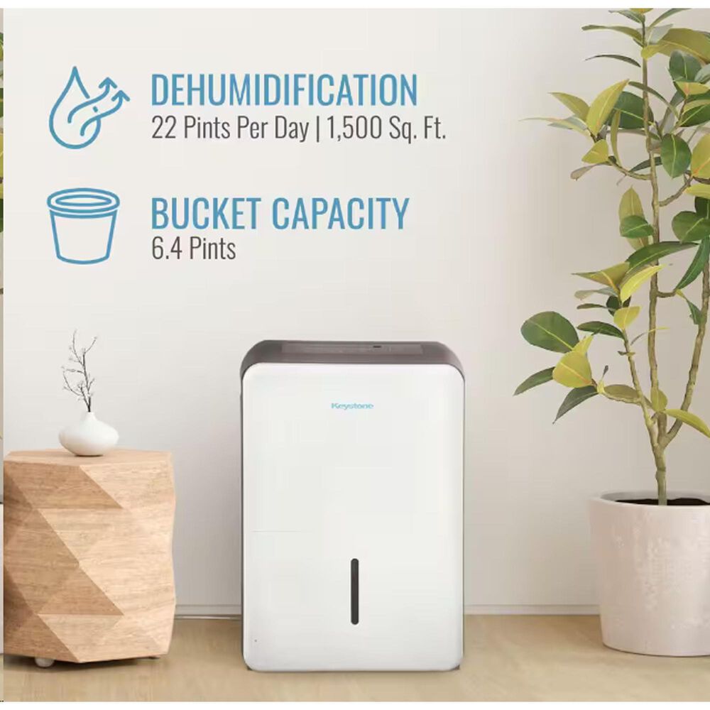 Keystone 22-Pint Dehumidifier in White, , large