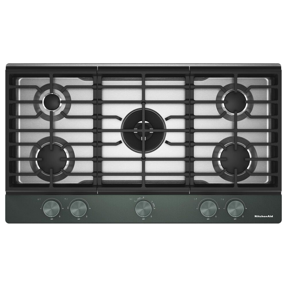 KitchenAid 36" Gas Cooktop with Backlit Knobs and Griddle in Juniper, , large