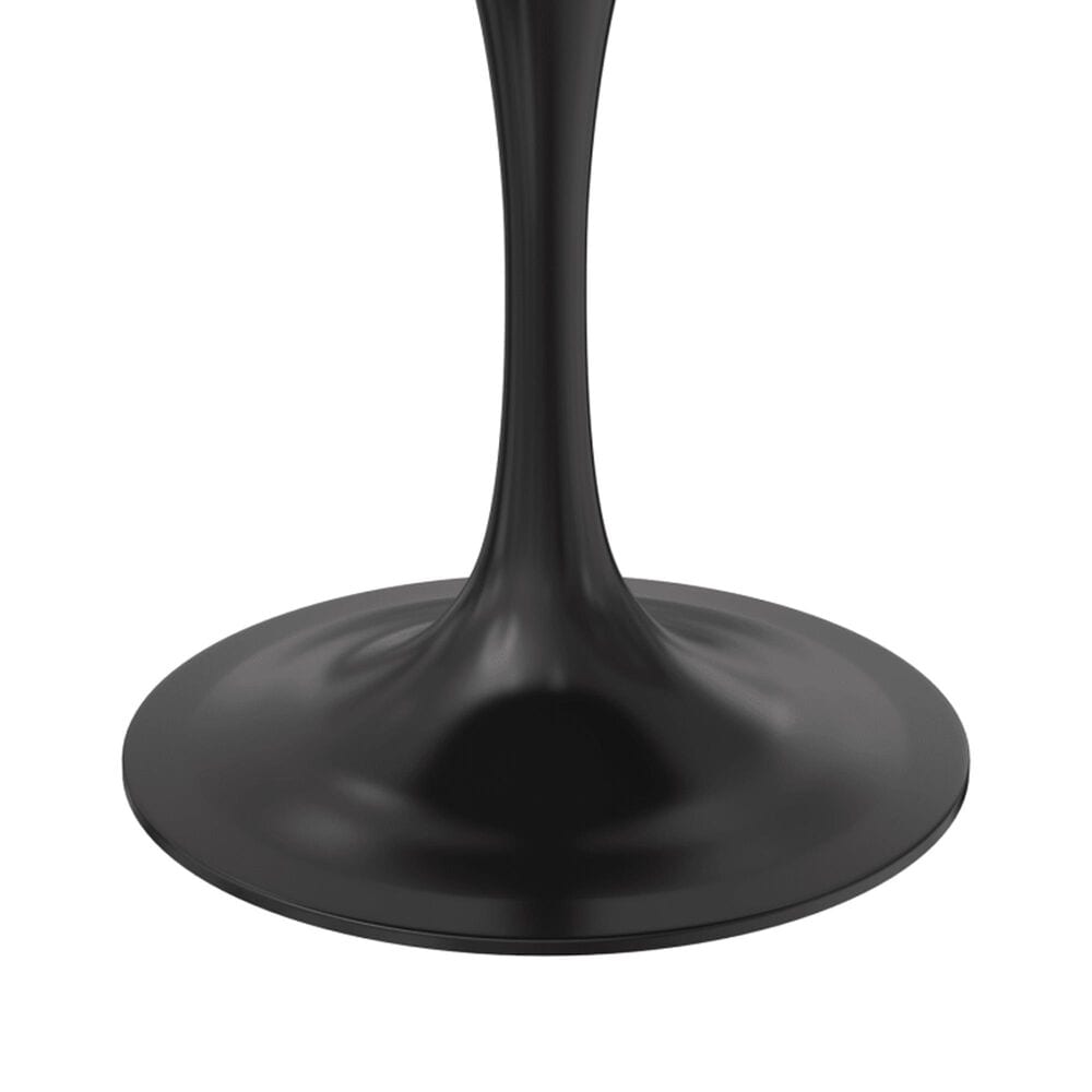 Leisuremod LeisureMod Verve Collection 36 Round Dining Table, Black Base with Cognac Brown MDF Top, , large