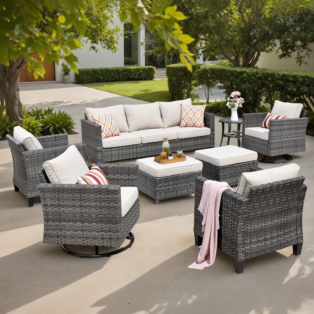 HOMLUX 8-Piece Outdoor Patio Furniture in  Beige, , large