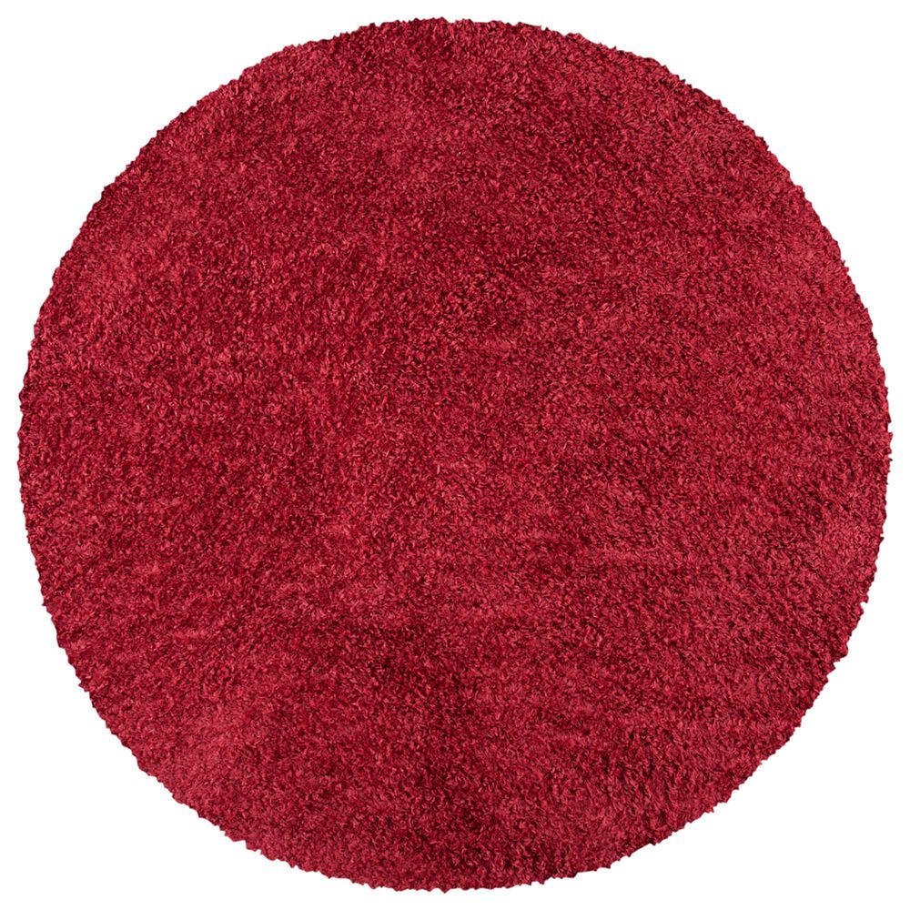 Safavieh August Shag 6"7" Round Red Area Rug, , large