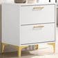 Pacific Landing Kendall 2-Drawer Nightstand in Gold and White, , large