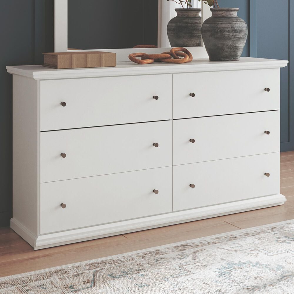 Ashley Bostwick Shoals 6-Drawer Dresser in White, , large