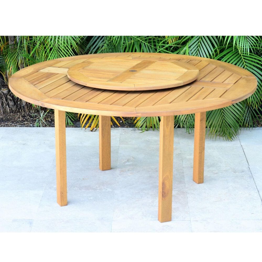 International Home Miami Anto 7-Piece Round Patio Dining Set in Grey and Light Oak, , large