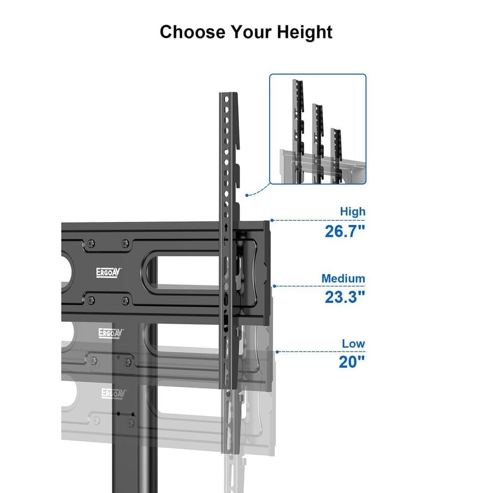 ErgoAV Tabletop Stand with Swivel for 40" - 75" TVs in Black, , large