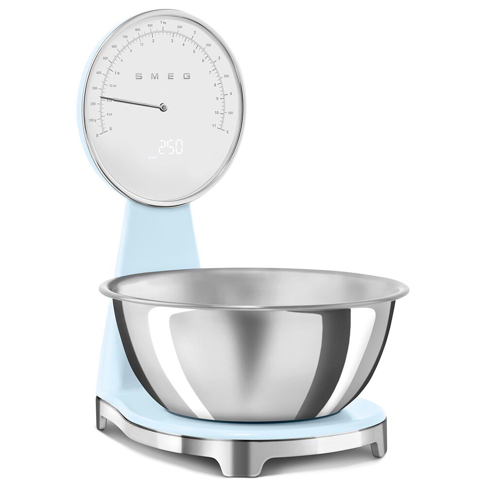 SMEG 50&#39;s Retro Style Kitchen Scale in Pastel Blue and Chrome, , large