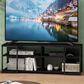 HOMLUX 56.3" TV Stand with 4 Open Shelves in Americano and Black, , large