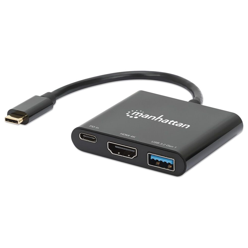 Manhattan USB-C to HDMI 3-In-1 Docking Station with Power Delivery, , large