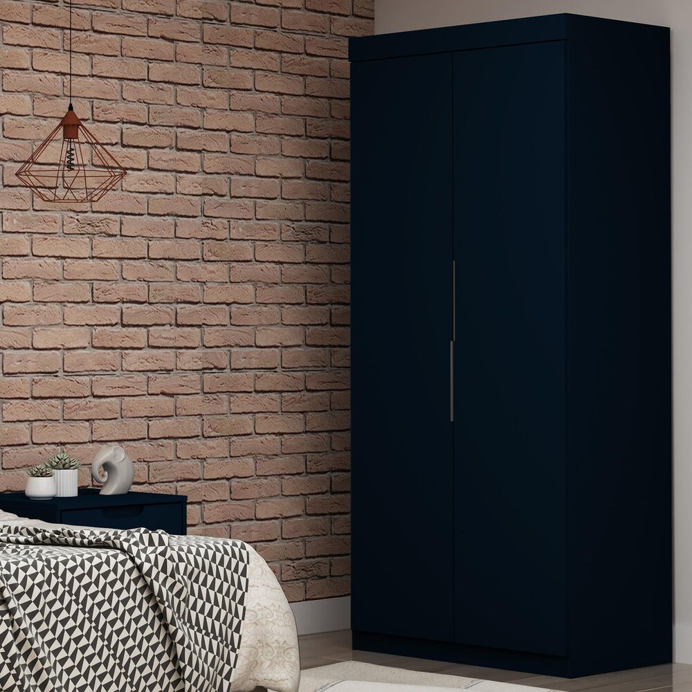 Dayton Mulberry 2 Drawer Armoire Closet in Midnight Blue, , large
