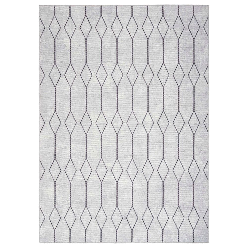 Nourison Machine Washable Series 1 2" x 6" Ivory and Grey Runner, , large