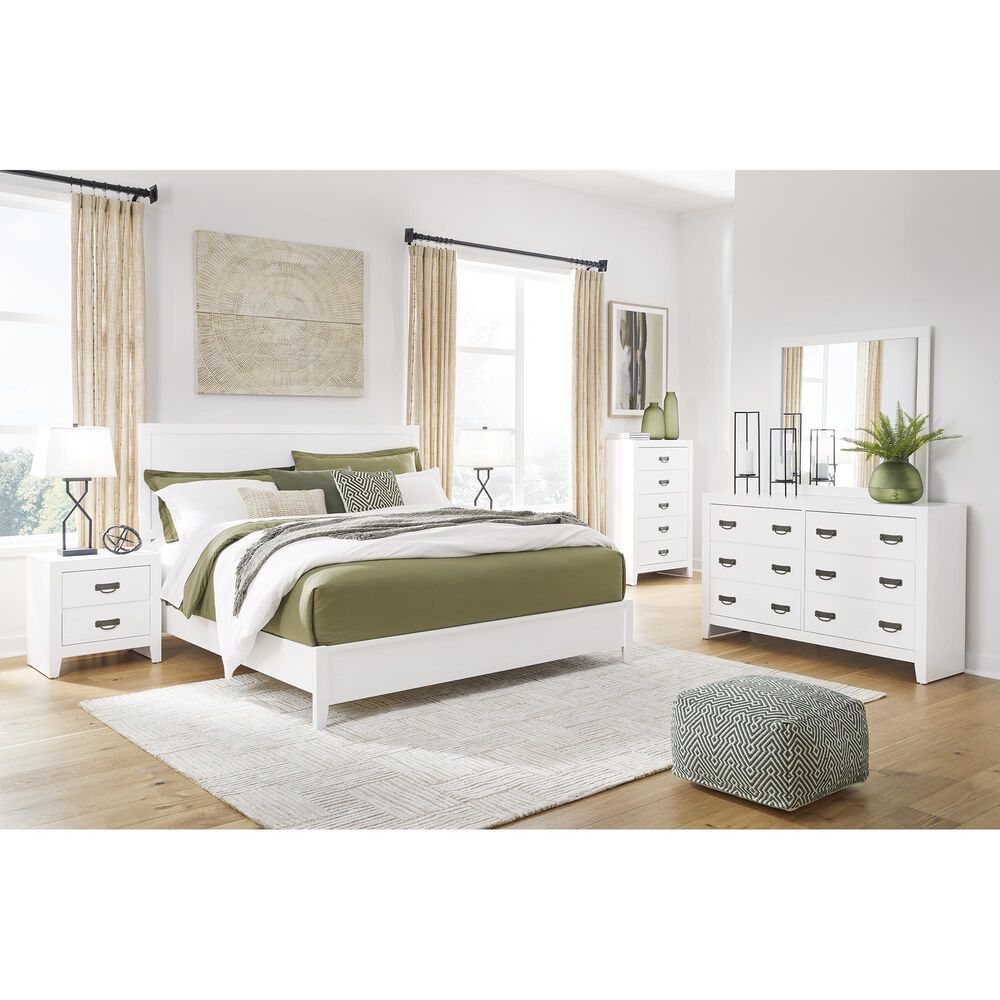 Ashley Binterglen 5-Piece King Panel Bedroom Set in White, , large