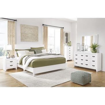 Ashley Binterglen 5-Piece King Panel Bedroom Set in White, , large
