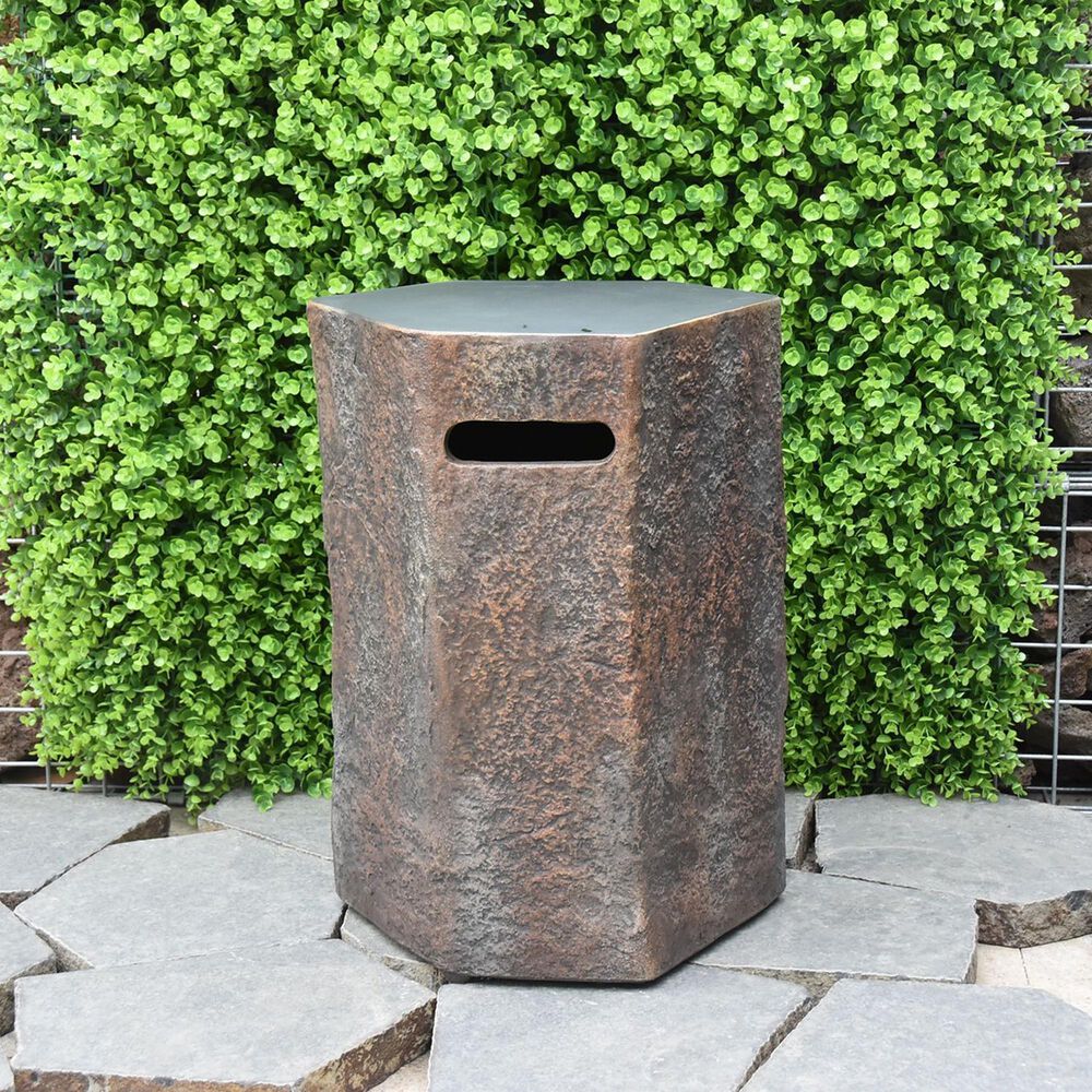 Elementi Fire Columbia Hexagon Tank Cover in Brown, , large