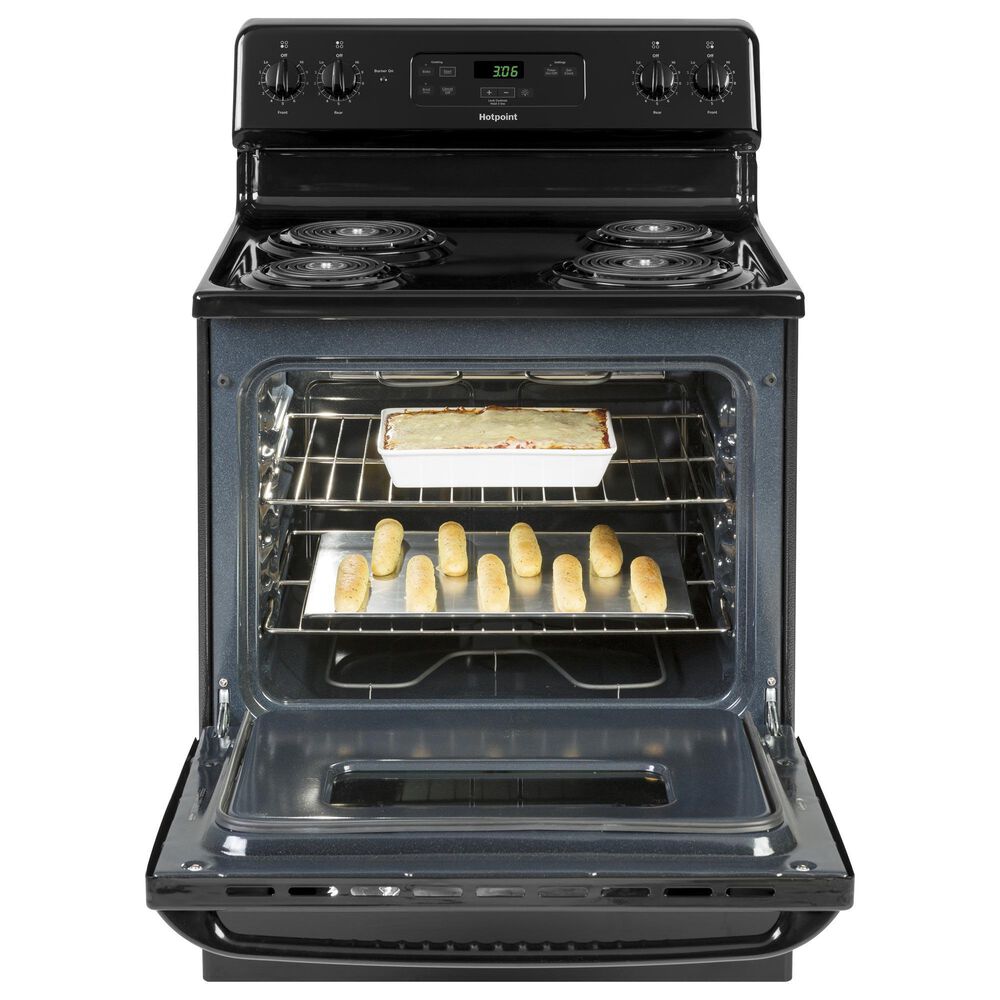 Hotpoint 30" Free-Standing Standard Clean Electric Range in Black, , large