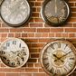Yosemite Home Decor Gilded Round Gear Wall Clock in Gold, Cream, Beige and Black, , large