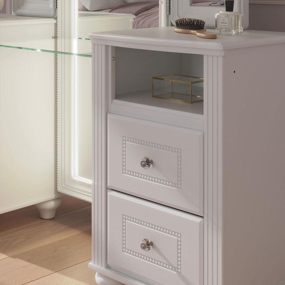 Ashley Kozlani 3-Piece Vanity Cabinet Set with Mirror and Stool in Matte White, , large
