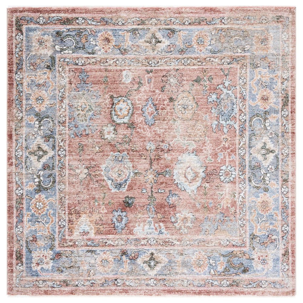 Safavieh Jasmine JSM338P 5"3" Square Rust and Blue Area Rug, , large