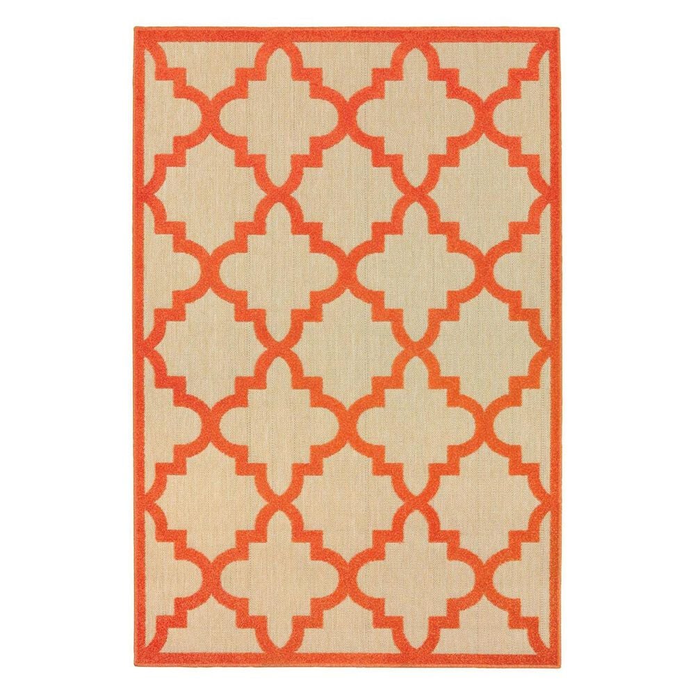 Oriental Weavers Cayman 660O 3"10" x 5"5" Sand/Orange Area Rug, , large