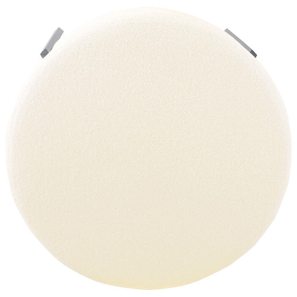 Kinfine HomePop Sherpa Ottoman in Cream, , large