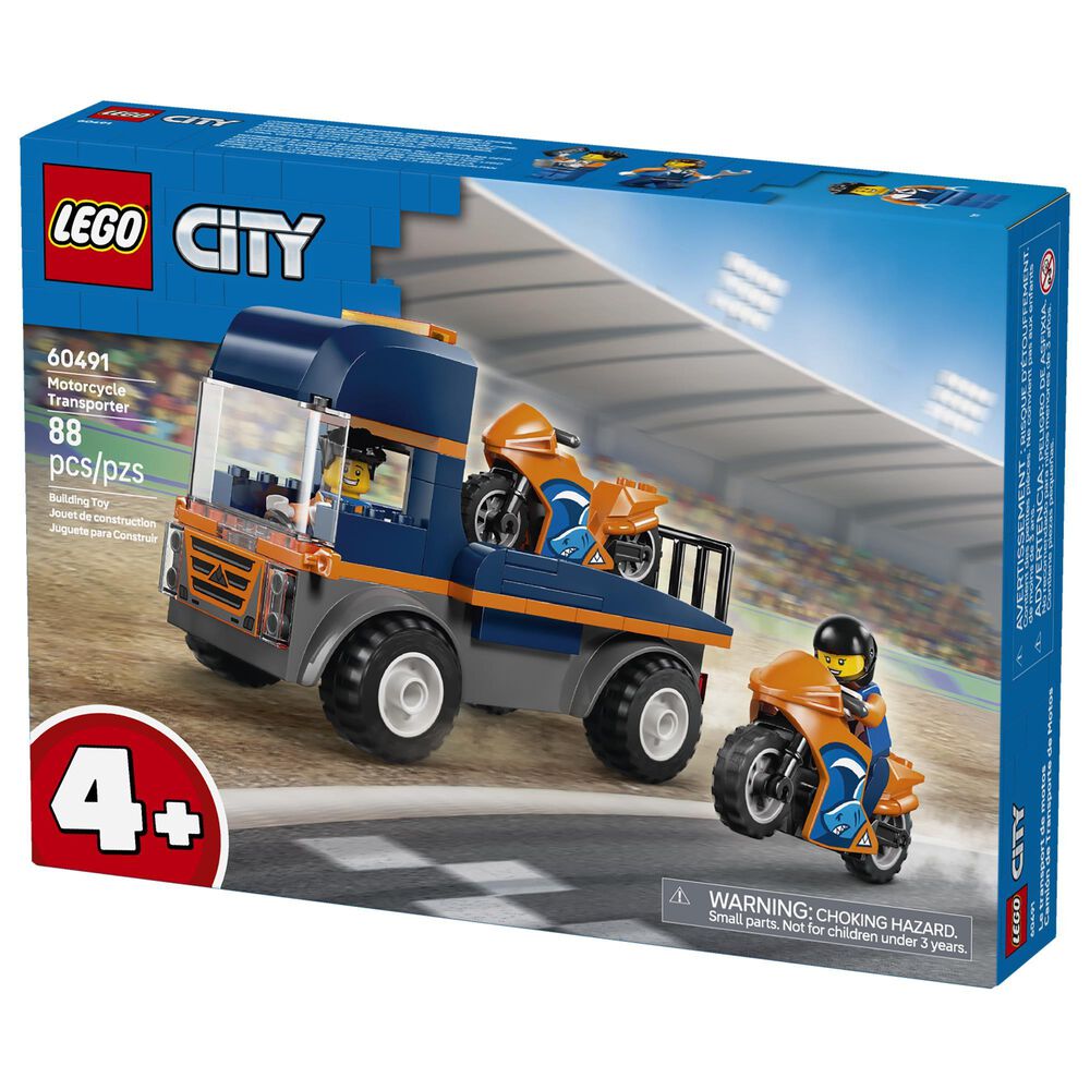LEGO City Motorcycle Transporter Building Set, , large