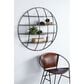 Maple and Jade 3D Round 4 Level Wall Shelf in Matte Black and Brown, , large