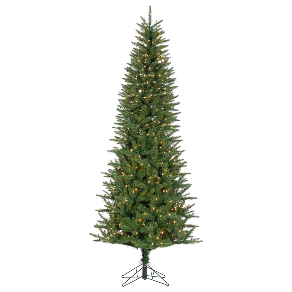 The Gerson Company 7.5" Pre-Lit Artificial Natural Cut Narrow Northern Spruce with White Lights in Green, , large