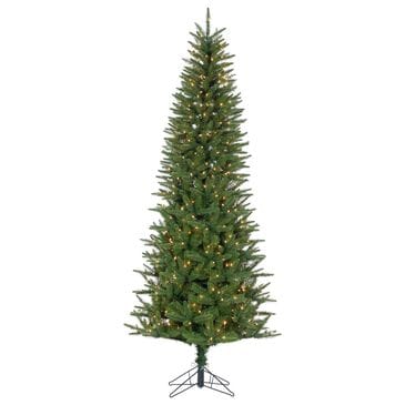 The Gerson Company 7.5" Pre-Lit Artificial Natural Cut Narrow Northern Spruce with White Lights in Green, , large