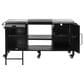 HOMLUX 72.4" Outdoor Kitchen Island with Large Fold-out Prep Table and Adjustable Shelves for Big Green Egg in Black, , large