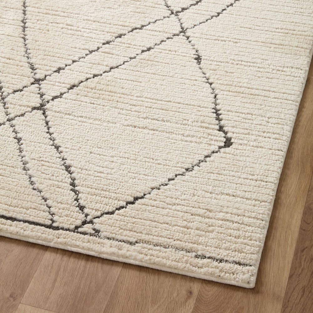 Loloi II Fabian 2&#39;7&quot; x 7&#39;6&quot; Ivory and Charcoal Runner, , large