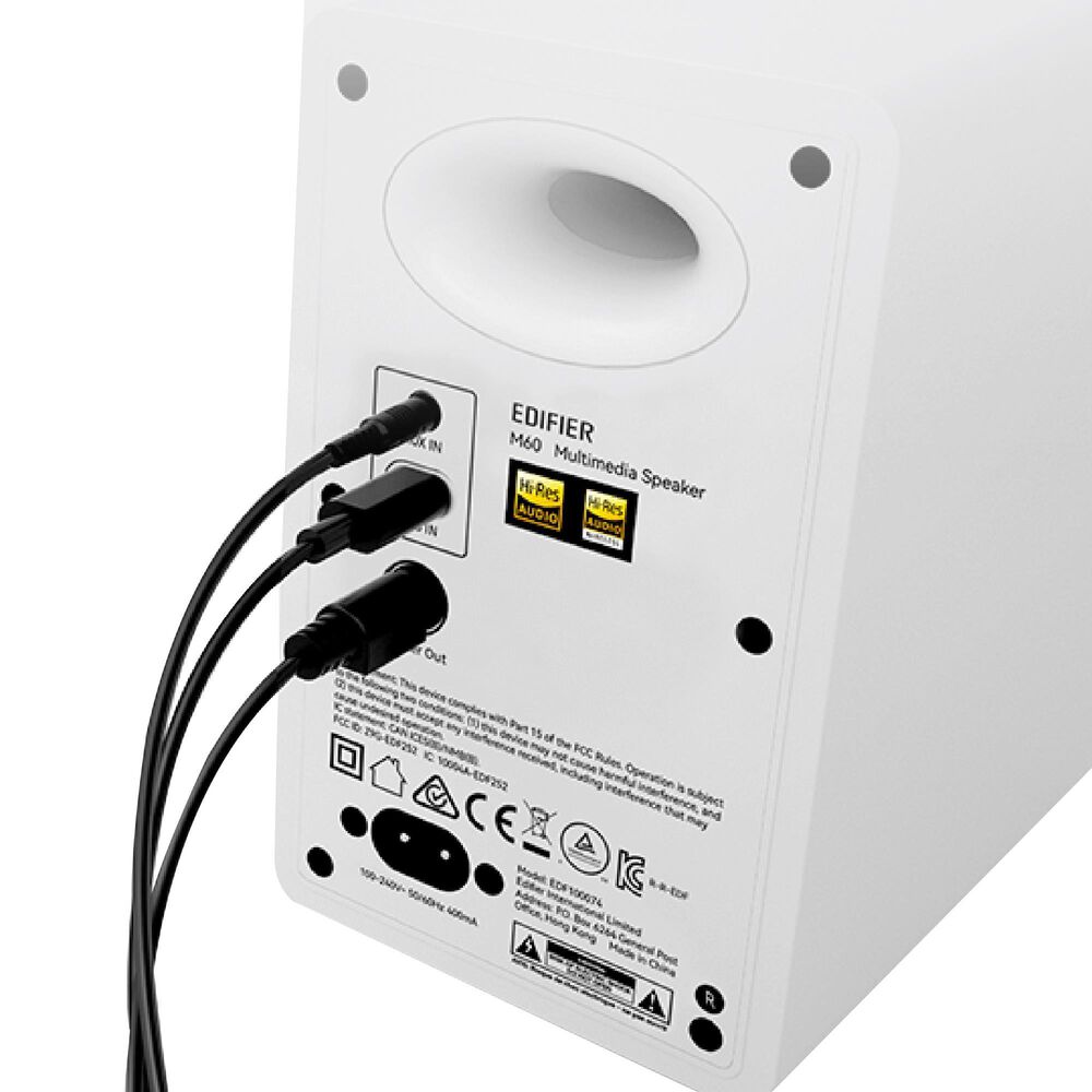 Edifier M60 2.0 Compact Desktop Bluetooth Speakers Pair in White, , large