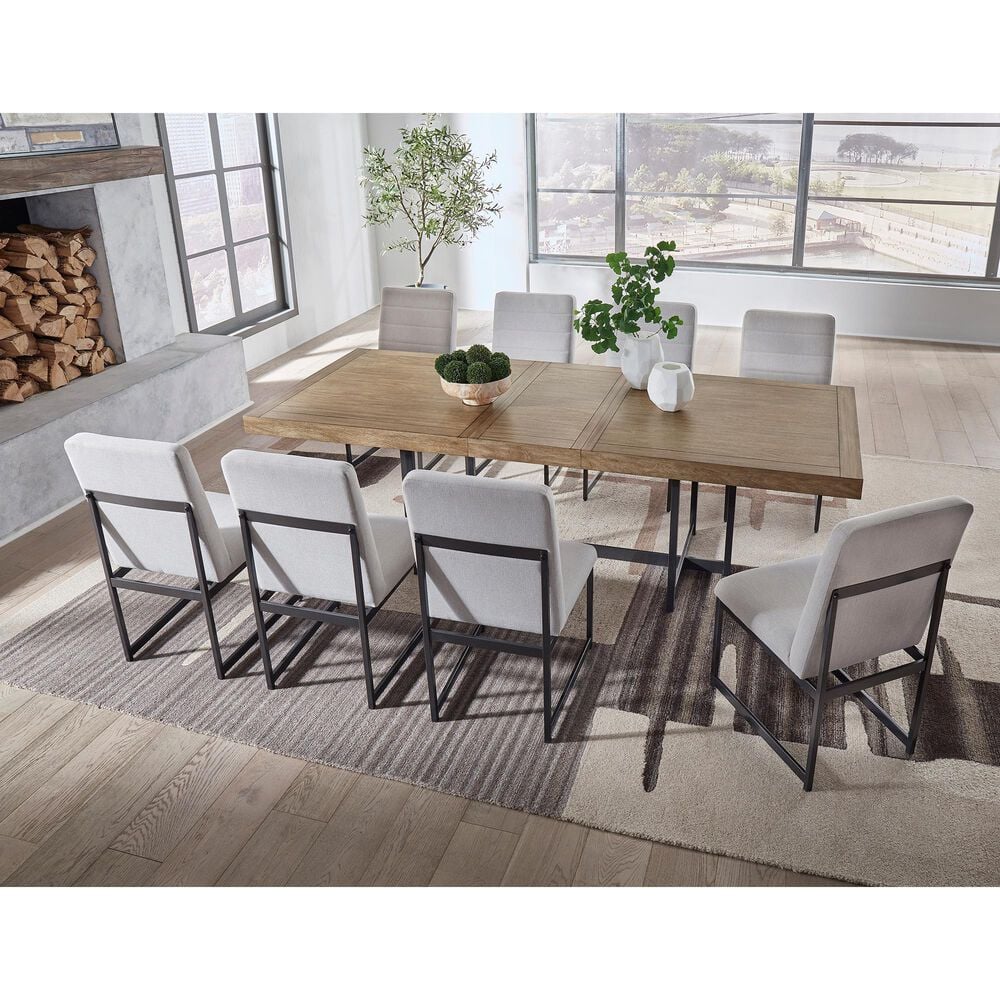 Ashley Tomtyn Dining Table in Light Brown and Gunmetal Gray - Table Only, , large