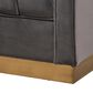 Baxton Studio Aveline Arm Chair with Brushed Gold Frame in Grey, , large