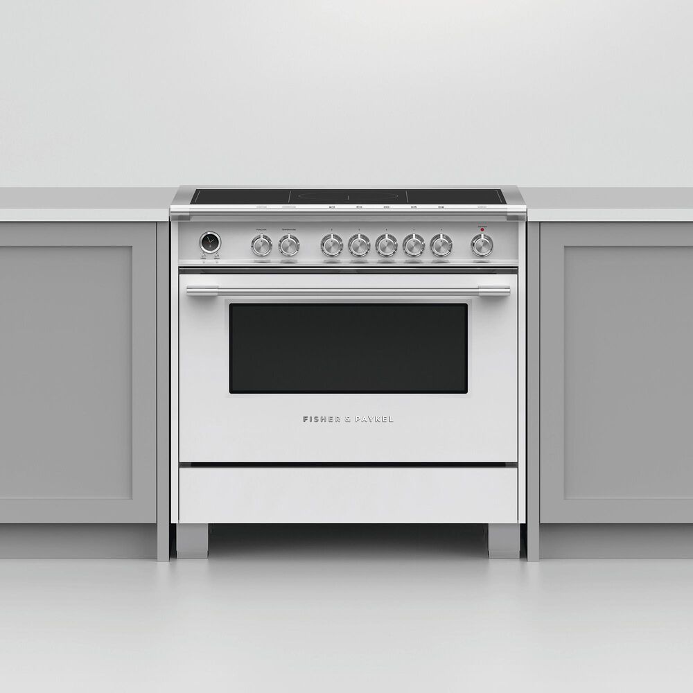 Fisher &amp; Paykel 36&quot; Classic Induction Range with 5 Burners in White, , large