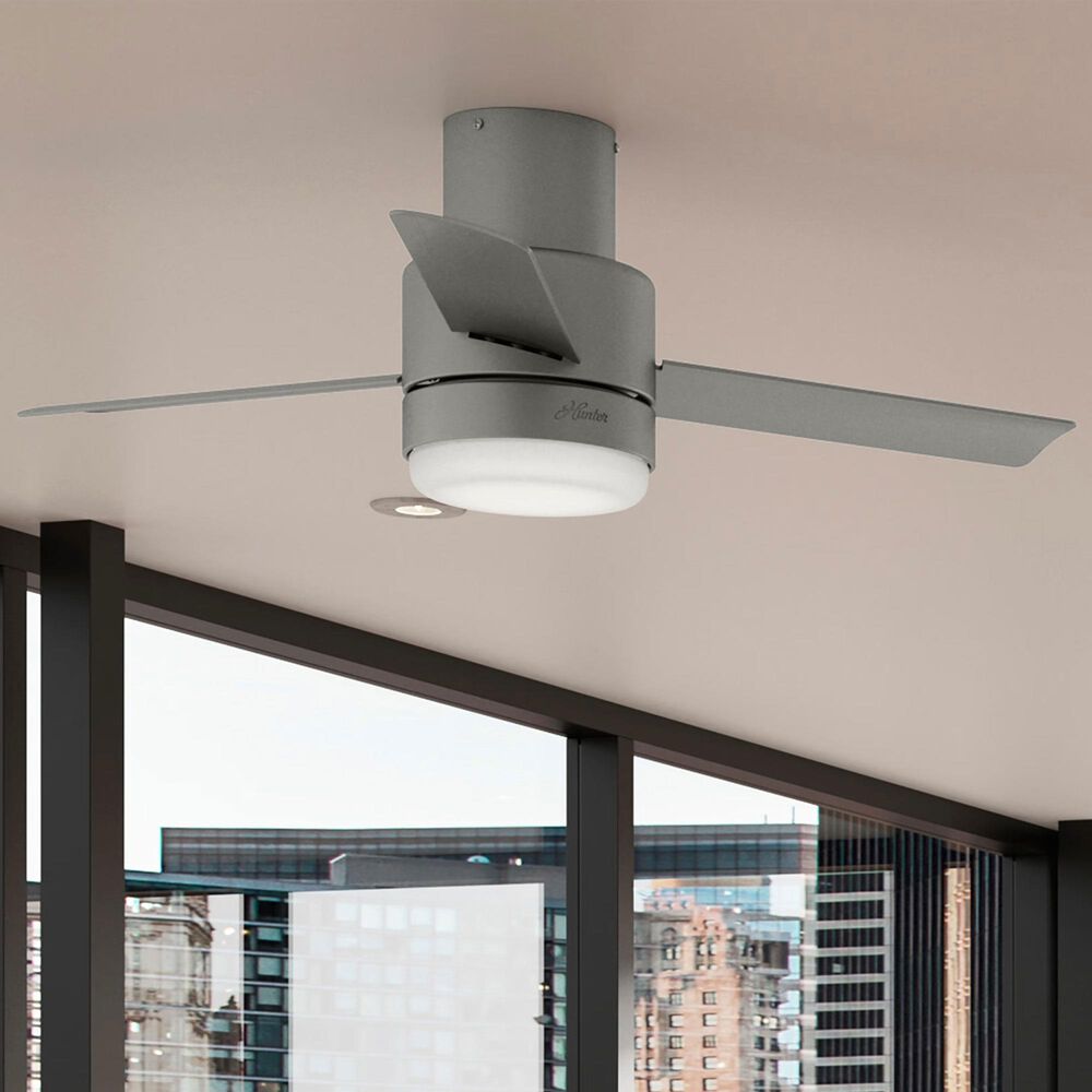 Hunter Gilmour 44&quot; Indoor/Outdoor Ceiling Fan with LED Lights in Matte Silver, , large