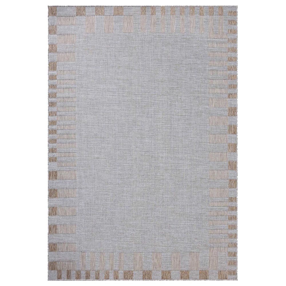 Amber Lewis x Loloi Topanga Silver and Natural 6"7" x 9"4" Indoor/Outdoor Area Rug, , large