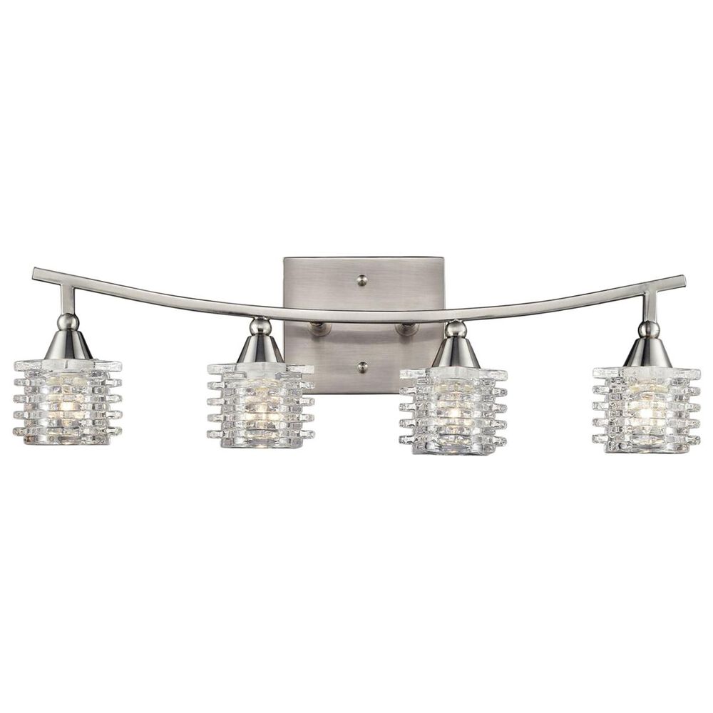 Stein World Matrix 4-Light Vanity In Satin Nickel And Clear Glass, , large