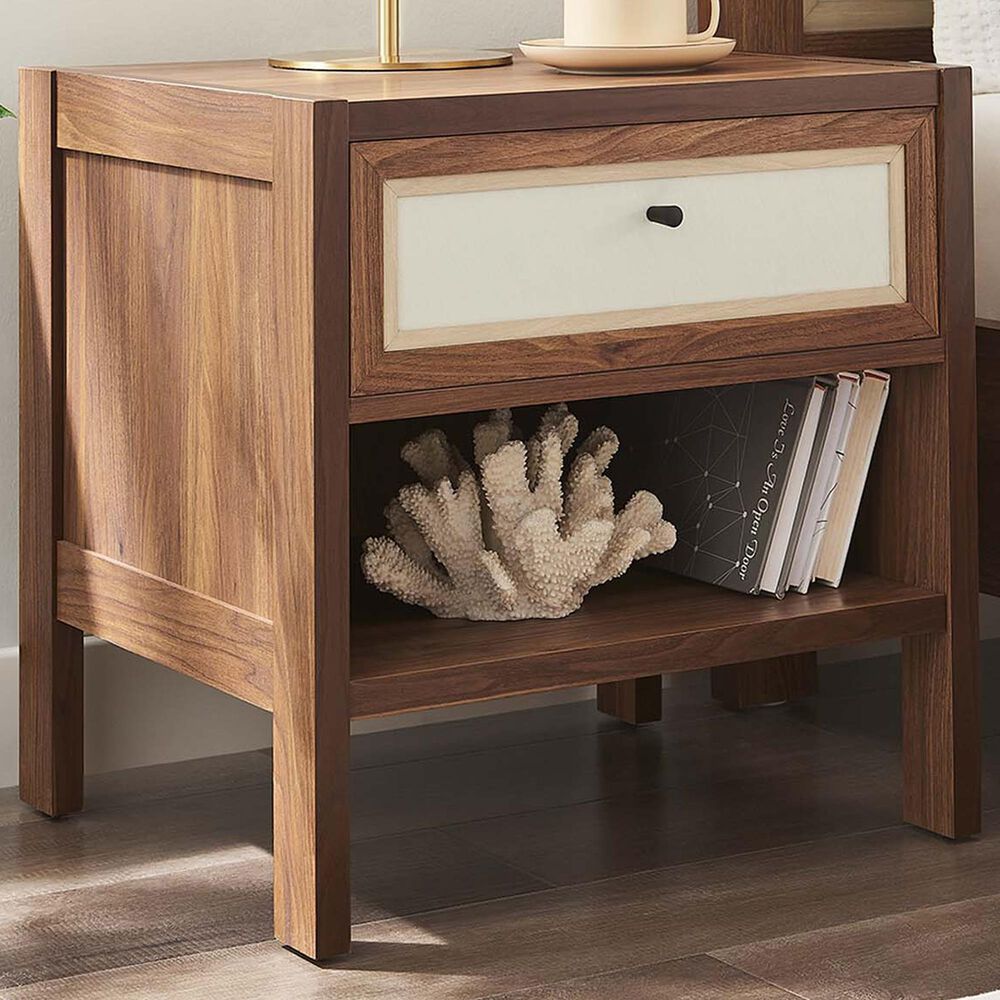 Modway Capri 1 Drawer and Shelf Nightstand in Walnut, , large