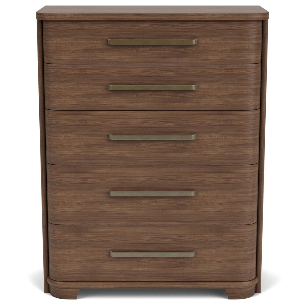 Riverside Furniture Delia 5-Drawer Chest in Nouveau Walnut, , large