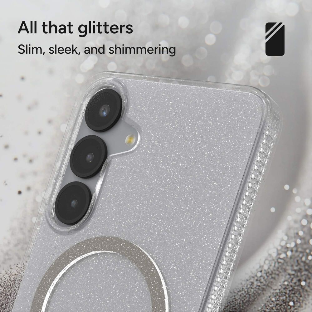 Zagg Milan Snap MagSafe Case for Samsung Galaxy S25 Plus in Glitter Starlight, , large