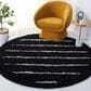 Safavieh Venus Shag VNS604Z 6"7" Round Black and Ivory Area Rug, , large