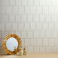 Emser Cuadro White 4" x 5" on 9" x 14" Flat Porcelain Mosaic Sheet, , large