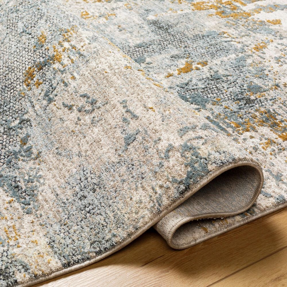 Surya Dresden Taupe, Off-White, Deep Teal, Dusty Sage, Ink Blue, Mustard and Light Gray 2'7" x 7'3" Runner, , large