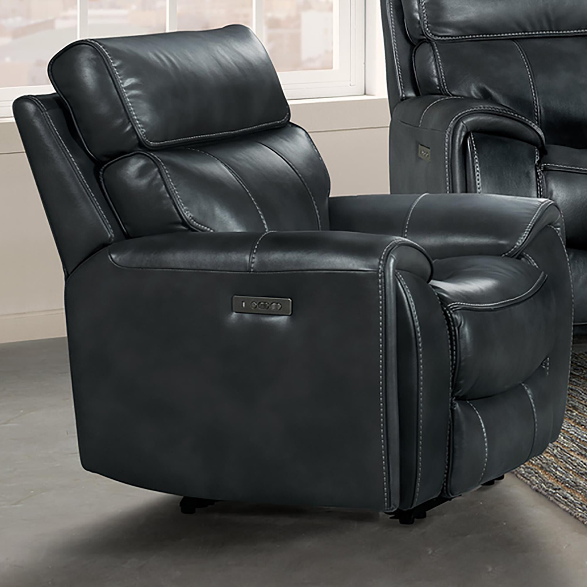 Blake leather power swivel glider recliner with power headrest best sale