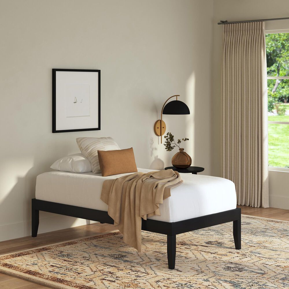 Linon Home Decor Polly Twin Platform Bed in Bold Black, , large