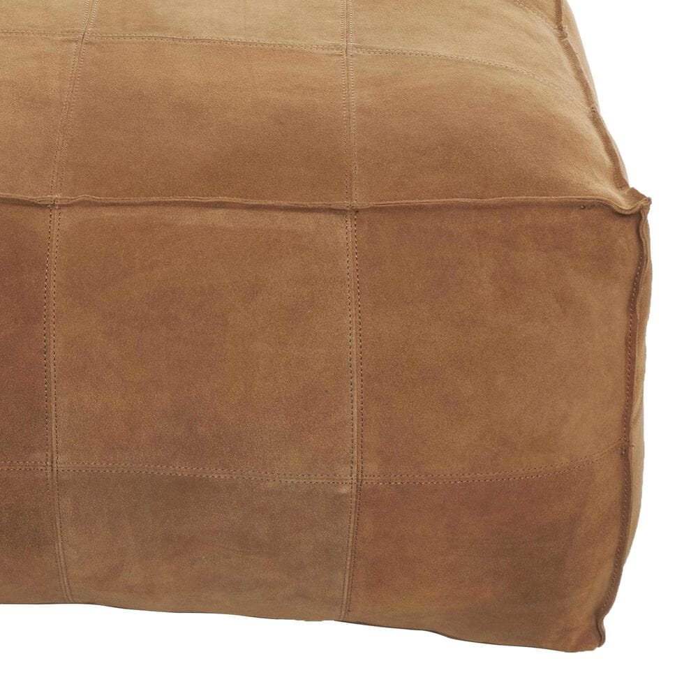 Maple and Jade 35&quot; Low Profile Square Stuffed Pouf in Brown, , large